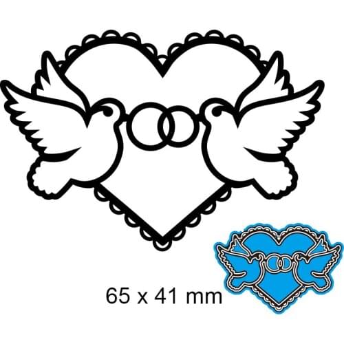 Cutting Dies Love And Peace Pigeon Heart New Metal DIY Album Paper Craft Embossing Stencil Greeting Card Decoration 65*41mm