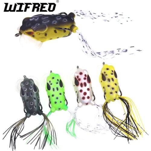 Wifreo Pack of 5 Soft Frog Lure Soft Freshwater Fishing Lure for Bass Pike Snakehead Large Size Game Fish Fishing Topwater Baits
