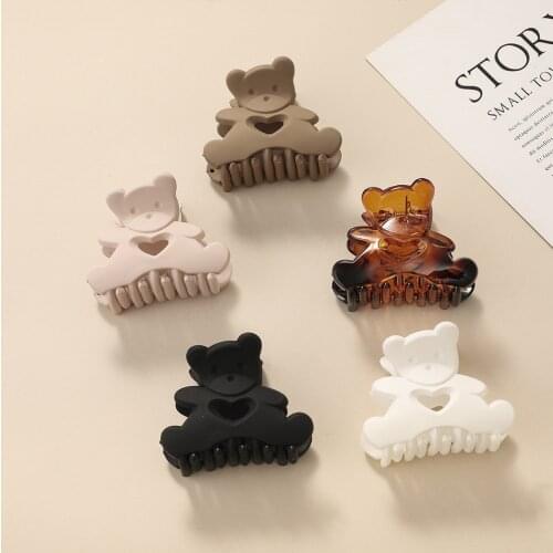 1PC Hot Korean Lovely Bear Hair Clip Claw Clamp for Women Girls Kids Hairpin Crab Headband Hair Washface Accessories Headwear