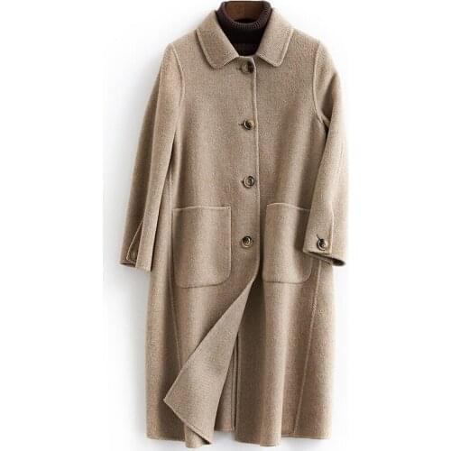 Abrigos mujer invierno 2020 Long Wool Double Sided Jacket Female Warm Trench Coat Outwear casacos femininos LX2510