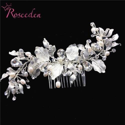 Romantic Handmade Freshwater Pearl Bridal Hair Combs Wedding Hair Accessories Comb Women Girl Headpiece Decoration RE3127