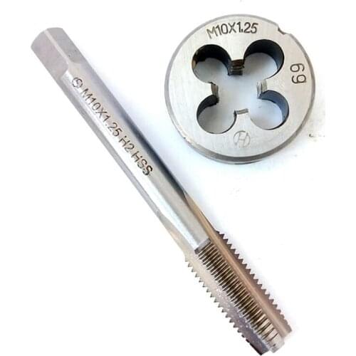 M10 1.25 HSS Metric Tap And Die Set Thread Tap And Round Thread Die Right Hand HSS Taper