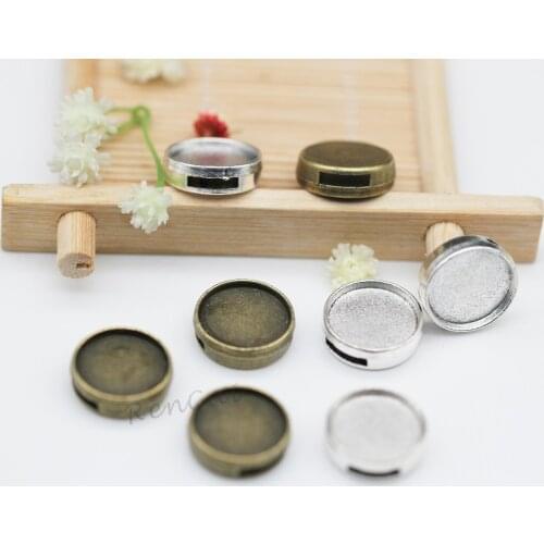 20pcs New DIY Bracelet Accessories Round With Hole Pendant Base Blank 10/12/14/16mm For Women&Men Jewelry Making