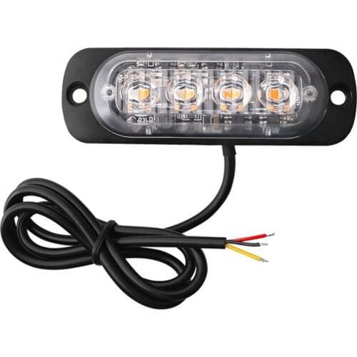 2x 4 LED bar 12V Super Bright white Warning Light Car Truck Van Side Strobe Light Ambulance Strobe Emergency Light for Car TRUCK