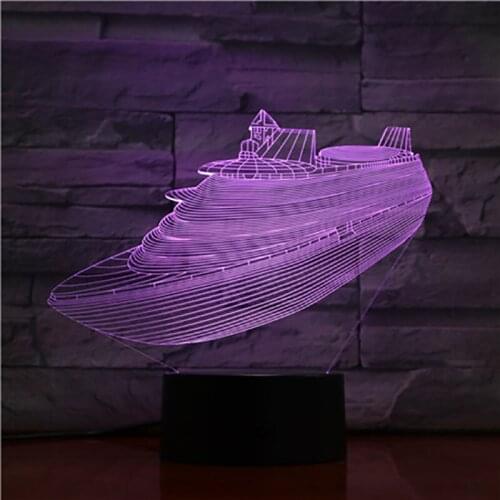 3D Lamp Cruise Ship Fast Delivery Best Prize for Children Bright Base for Living Room Decoration Led Night Light Lamp Hologram