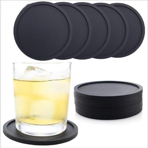 8 Pcs Multicolor Silicone Drink Coasters Non-slip Round Soft Sleek and Durable Easy to Clean Thick Cup Mug Mat Nonslip Placemats