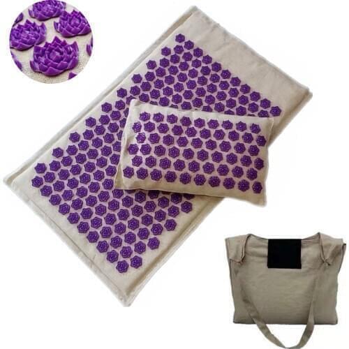 Acupressure Mat Head Neck Back Foot Massage Cushion Pillow Yoga Mat with bag For Body Relaxation Relieve Pain Pad