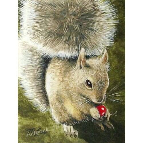 New 5d diy diamond painting squirrel full square round drill rhinestone diamond embroidery 3d diamond mosaic home decor animal