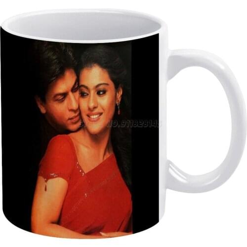 SRK And Kajol White Mug Custom Printed Funny Tea Cup Gift Personalised Coffee Mug Bollywood Srk Shahrukh Khan Srk and Kajol Indi