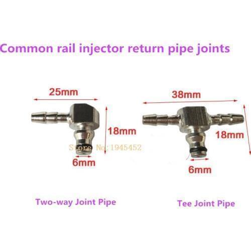 Free shipping!Common Rail Injector Return Oil Backflow Pipe Connector Iron Two way and Tee Joint Fitting for B-osch Injectors