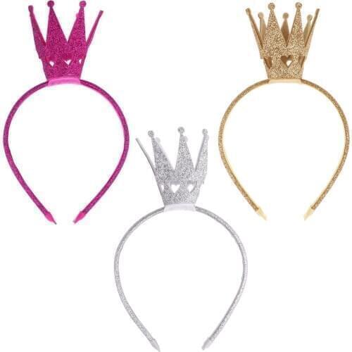 Baby Kids Girls Shiny Tiara Crown Hair Hoop for Birthday Party Wedding Fancy Dress Christmas Costume Daily Headwear Hair Hoop