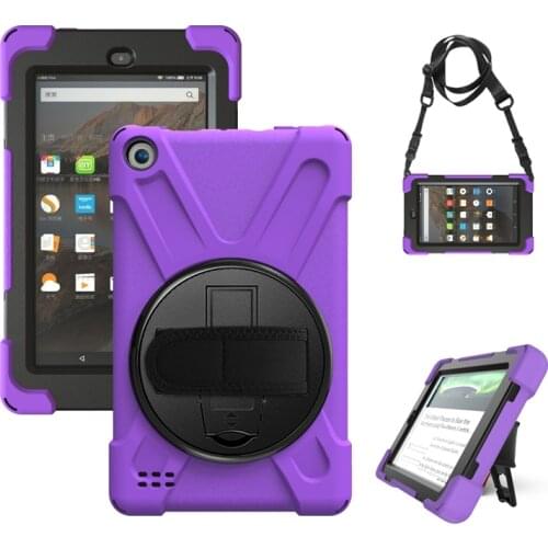 Case For Amazon Kindle Fire 7 2019 2017 7 inch Heavy Duty Rugged Protection Cover with Kickstand Hand+Neck Strap