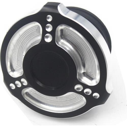 Black Chrome CNC Gas Cap Fuel Oil Tank Cover Contrast Motorcycle For Harley Dyna Softail Sportster 1996-up