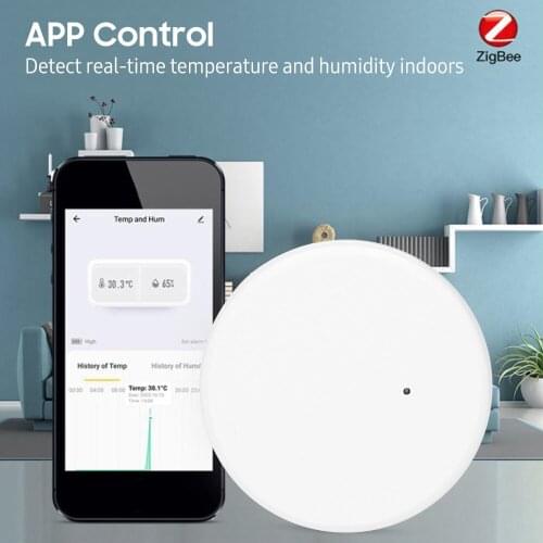 ZigBee Temperature Humidity Sensor APP Control Temperature Humidity Monitor Smart Temperature Meter Wireless Hygrometer