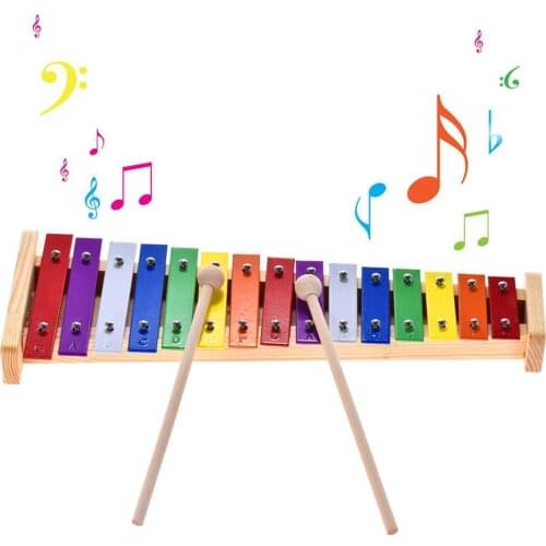 15 Notes Wooden Xylophone Percussion Musical Instrument Educational Kids Toy Toddler Early Education Cognition Learing Toys