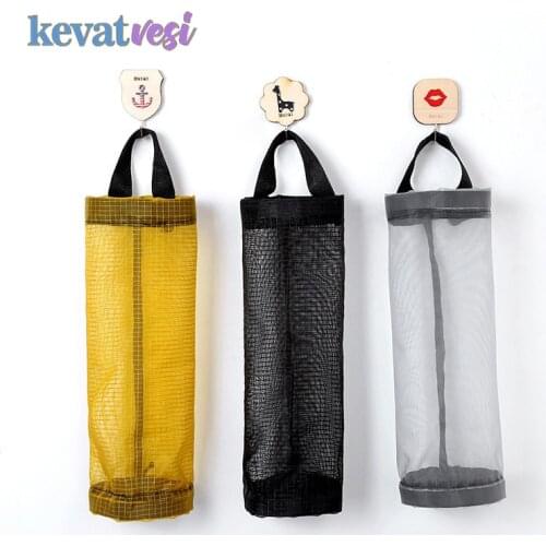 Grocery Bag Holder Wall Hanging Storage Bag Dispenser Garbage Bags Storage Organizer Pouch Kitchen Organizer Plastic Bags Holder