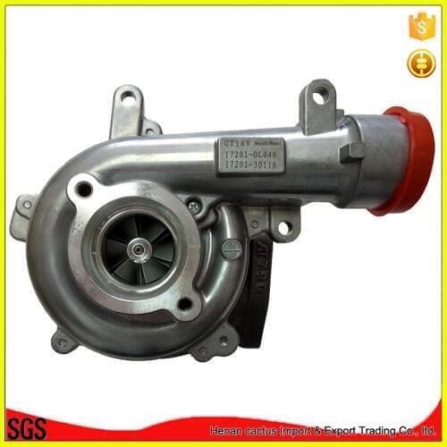 1kd Engine Turbo Parts Electric Turbocharger Kits CT16V 17201-0L040 17201-30110 17201-30100 for Toyota Hilux