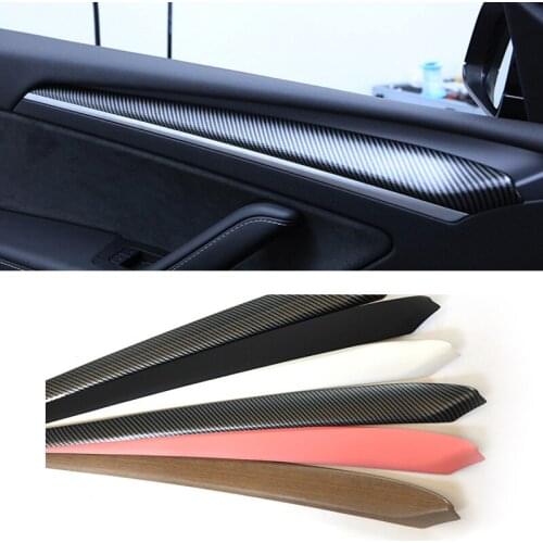 For Tesla Model 3 2021 Model Y Interior Door Trims Car Modification Decorative Accessories