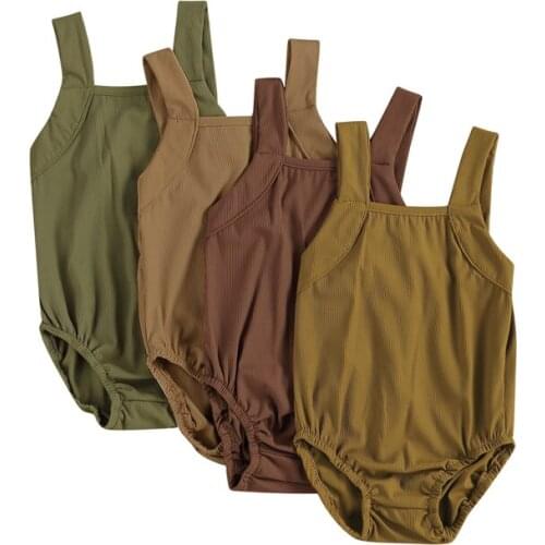 FOCUSNORM 0-3Y Summer Infant Baby Girls Swimwear Solid Sleeveless Strapless Bikini Beachwear