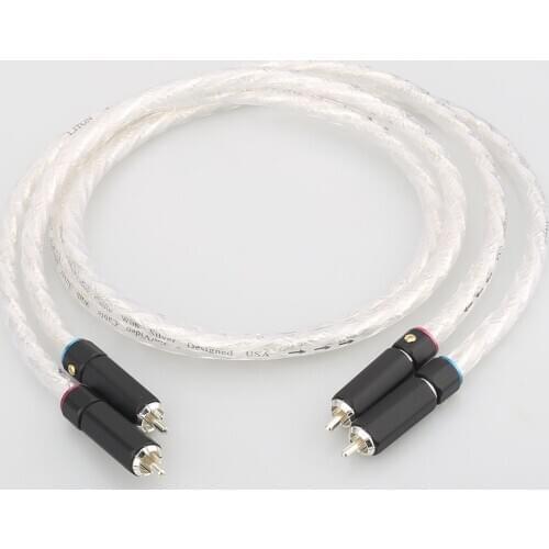Hifi audio RCA plug Audio Cable Liton silver plated dual filter ring fever audio signal cable RCA to RCA