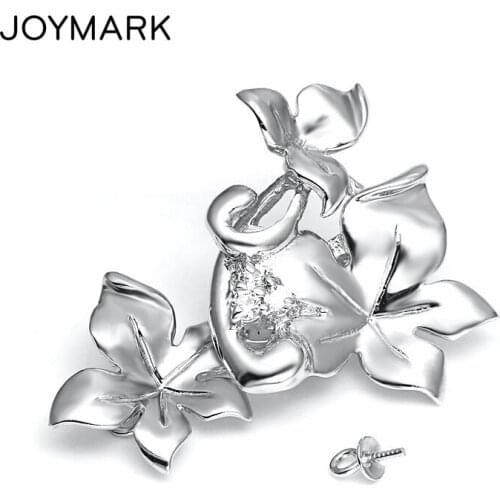 Maple Leaf 925 Silver Necklace Pendant Clasp Multi-function Magnetic Clasp Connector Buckle Pearl Jewelry Accessory SC-MC023
