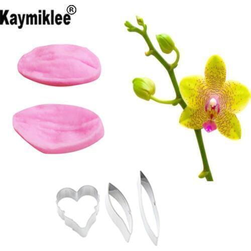 Orchid Petal Veiner &Cutter Silicone Mold Fondant Mould Cake Decorating Tools Chocolate Gumpaste Mold, Sugarcraft Tools CS195