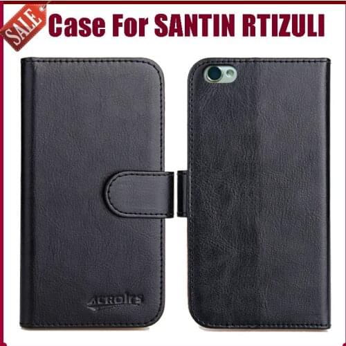 Hot! SANTIN RTIZULI Case 5.5" 6 Colors Flip Soft Leather Phone Wallet Cover Stand Function Case Credit Card Slots