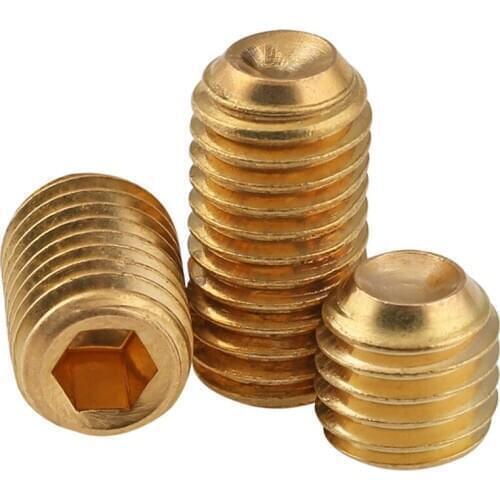 10-50Pcs Brass Cup Point Grub Hex Socket Set Screws M3 M4 M5 M6 M8 Brass Allen Head Hex Socket Srews