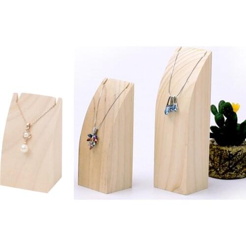Unpainted Natural Wood Necklace Chain Stand Display Jewelry Rack Storage Organizer Painting Decorating Crafts