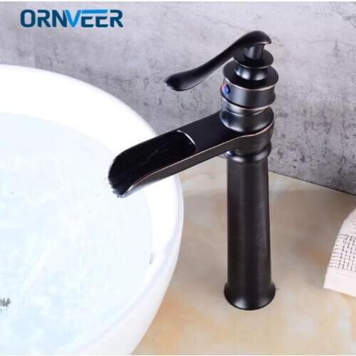 Newly Free Shipping Solid Brass Oil Rubbed Bronze Bathroom Sink Basin Faucet Black Mixer Tap Deck Mounted