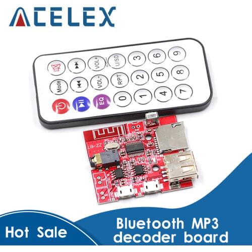 Car Bluetooth 4.1 MP3 WAV Decoding Board 3W Speaker Amplifier Audio Receiver Module Support USB/TF/U-DISK/IR Remote Control