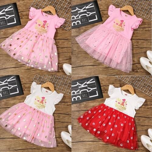 First 1st Birthday Baby dress Summer Girl Dress Cake Smash princess dress girl Clothing Tutu Infant Baby Girls dress