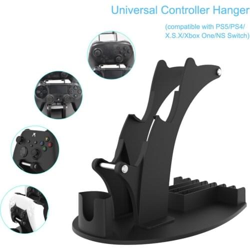 Universal 3 in 1 Dual Game Controller Holder for Nintendo Switch Pro PS5 PS4 Xbox Series S X One Headphone Stand Game Disc Rack
