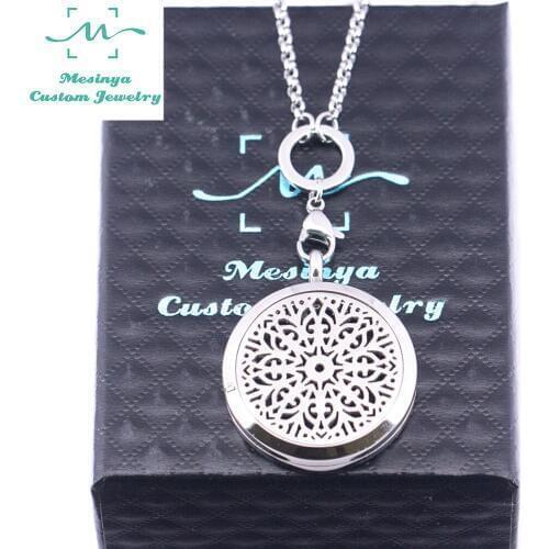 1 piece mesinya Hollow Abstract Design (30mm) Aromatherapy/Essential Oils 316L Stainless Steel Diffuser Locket pendant Necklace