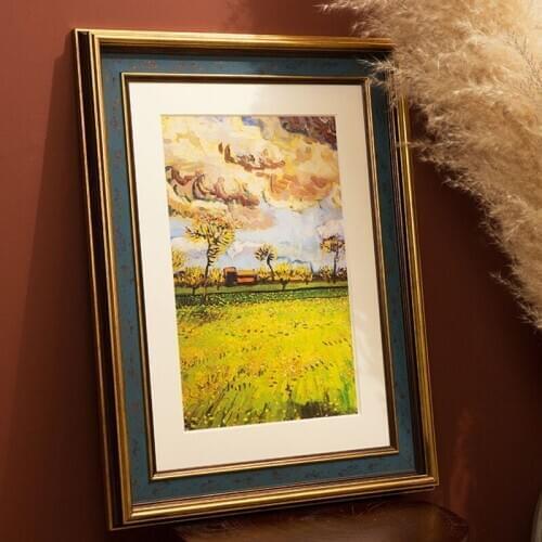 Retro Style Painting Frame Without Picture Card A4 Large Size Photo Frame For Home Decor Desktop Wall Hanging Wedding Gift Frame