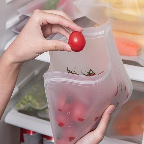 Silicone Food Storage Containers Leakproof Containers Reusable Stand Up Zip Shut Bag Cup Fresh Bag Food Storage Bag Fresh Wrap