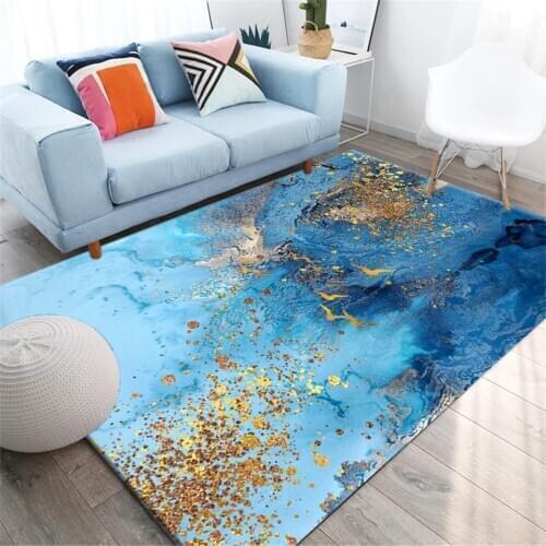 Nordic Abstract Landscape Blue Carpet Polyester Area Rug For Bedroom Bathroom Rugs Coffee Table Mat Living Room Chair Mat Luxury