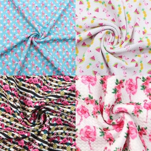 Flamingo Pineapple Summer Bullet Fabric Liverpool 4 Way Stretch Spandex Knit Fabric For Baby HeadWrap Bummies Patchwork Tissue
