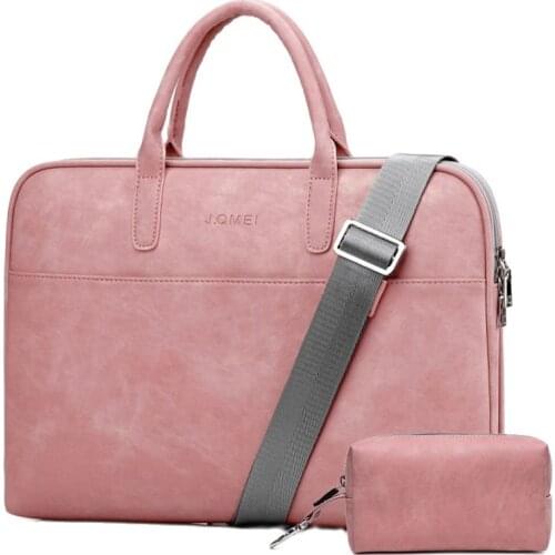 Waterproof PU Leather Laptop bag for Macbook Air Pro Case 13 14 15 15.6 inch Notebook Cover Handbag Fashion Shoulder bag 3 color