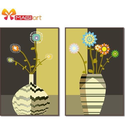 Cross stitch kits Embroidery needlework sets 11CT water soluble canvas patterns 14CT Mordern style flower painting-NCMF083