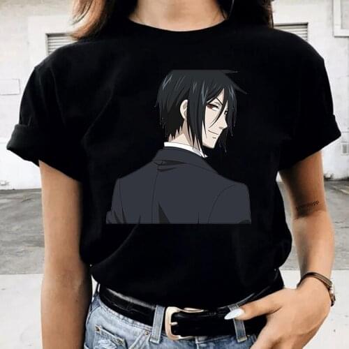 Black Butler T Shirt Sebastian Ciel Phantomhive T-Shirts Short Sleeves Cotton Manga Tshirt Women Japan Anime Fashion Tee Shirt