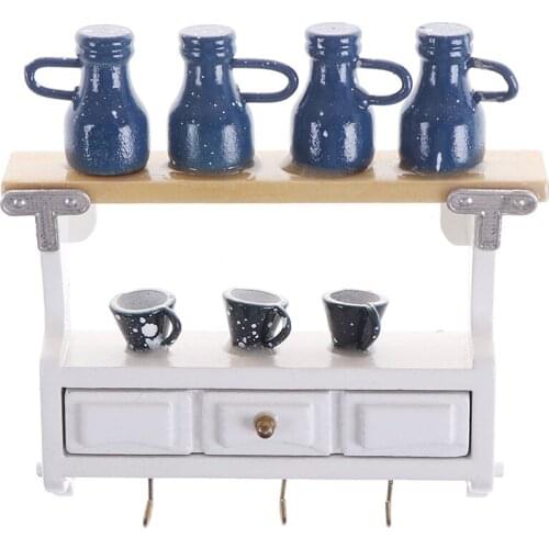 1pc Dollhouse Mini Wall Mounted Rack Drawer Miniatures 1:12 Miniature Furniture Kit