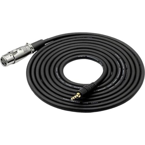 2.5M 3-Pin XLR Female to 3.5mm 1/8'' Male Plug Cable, Connector, 3.5mm Jack Male and 3-Pin XLR Female, Solid and Durable