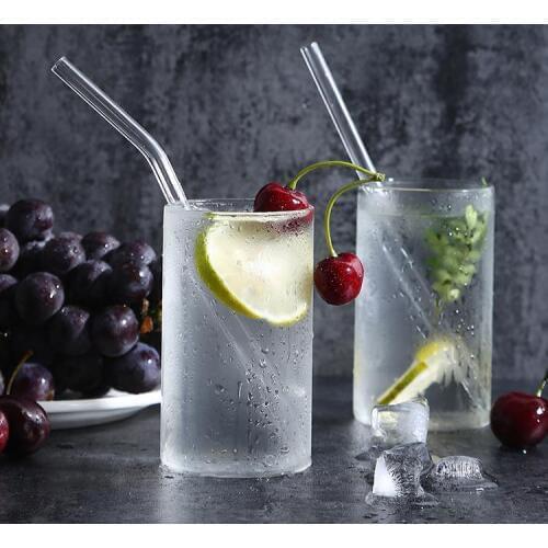 500pcs Glass Straws Reusable Long Transparent Drinking Straws Clear Straight/Bent Drinking Glass Straws Wholesale SN884