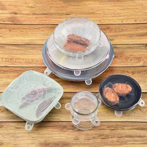 6/12pcs Silicone Stretch Lids Universal Lid Silicone Bowl Pot Lid Silicone Cover Pan Cooking Kitchen Cookware Food Fresh Cover 5