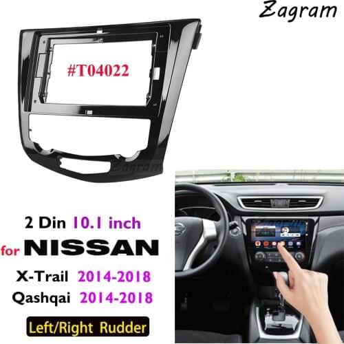 10.1 Inch 2 Din Car Video Fascia for NISSAN X-Trail Xtrail Qashqai Rogue 2014+ (Auto A/C) DVD Dashboard Audio Panel Frame