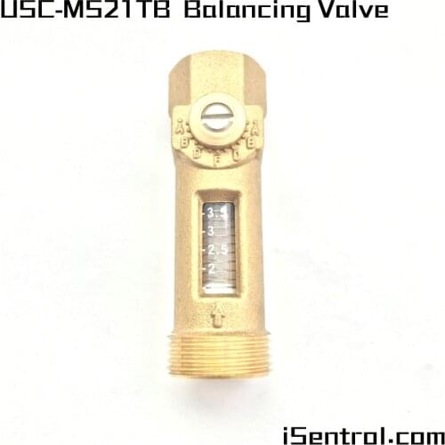 G1/2" *G3/4" Mechanical Flow Meter Direct Reading Balancing Valve 1-3.5L/min USC-MS21TB for Solar Smart Controllers Sample