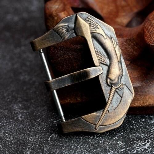 Narwhal-Shaped Bronze Buckle, 20 22 24 26MM Personality Pattern Buckle, Cusn8 Oxidation And Old Buckle, Bronze Buckle