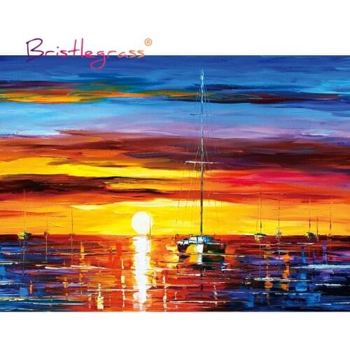 BRISTLEGRASS Wooden Jigsaw Puzzles 500 1000 Pieces Setting Sun Educational Toy Collectibles Decorative Wall Paintings Home Decor