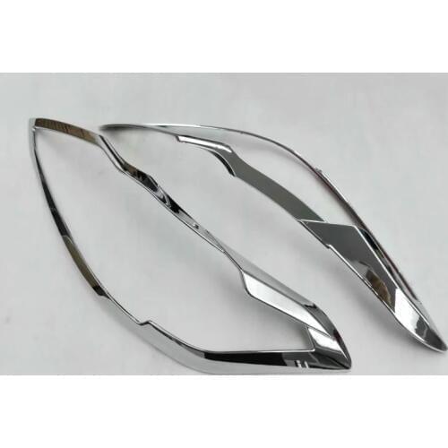 For Toyota Vios 2017 Car body front head/Rear Light lamp hood Molding frame stick ABS Chrome cover trim 2pcs